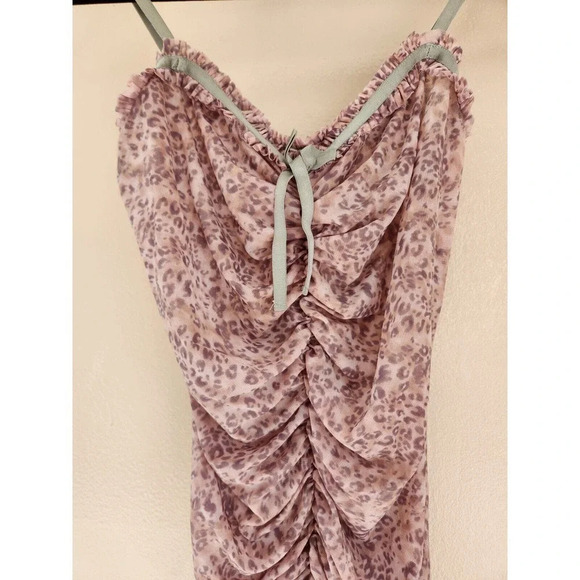NWT By Anthropologie Sheer Mesh Dress Size L Pink Combo - Picture 5 of 11